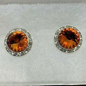 Swarovski Rhinestone Topaz 15mm Dance Competition Performance Earring